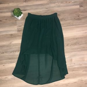 🌼 DARK GREEN HI/LOW SKIRT SZ MEDIUM 🌼